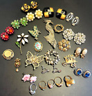 Vintage Costume Jewelry Mixed Lot CORO AVON SARAH COV Earrings Rings Pins
