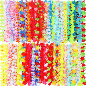 150 Pieces Hawaiian Leis Mega Luau Leis Tropical Luau Hawaii Flower Necklaces Su