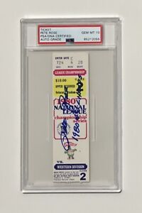 New ListingPete Rose Signed 1980 WS Ticket Inscribed “1980 World Champs” PSA Auto Grade 10