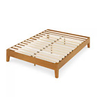 New ListingBrown Deluxe Wood Frame 12 In. Queen Platform Bed with Easy Assembly
