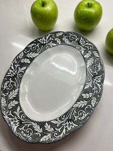 New ListingSterling J & G Meakin Renaissance Black Hand Engraved Black Oval Serving Platter