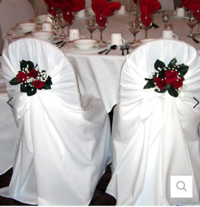 Universal Chair Covers White Polyester Self Tie Wedding Party Chair Decoration