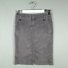 GAP Corduroy Skirt Womens 6 Grey Regular Fit Long Stretch Plain Slit
