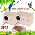 2PCS Wooden Bird Breeding Nest Box For Parakeet Budgie Cockatiel Nesting House