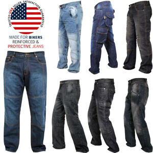 Mens Motorcycle Jeans Aramid Protective Lined Armoured Biker Jeans Riding Pants