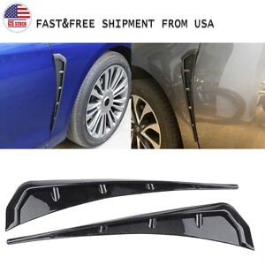 2Pcs Carbon Fiber Universal Exterior Car Fender Side Vent Air Wing Trim Cover US (For: More than one vehicle)