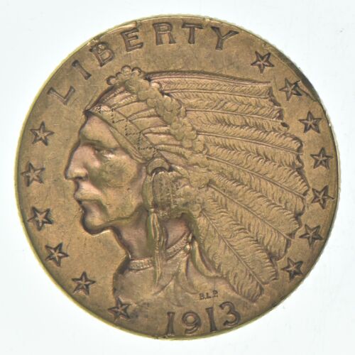 1913 $2.50 Indian Head Gold Quarter Eagle - U.S. Gold Coin *022
