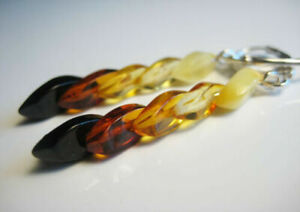 Elegant amber Baltic AMBER Natural Earring !!!