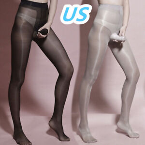 US Mens Sheer Glossy Tights Pantyhose Silky Sheath Bulge Pouch Stockings Hosiery