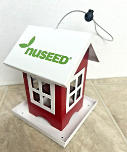 NEW! 4 Ports Bird House Feeder Metal Hanging Seed Feeder Red White