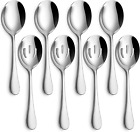 Hiware 8-Piece Serving Spoons Set - Includes 4 Serving Spoons and 4 Slotted