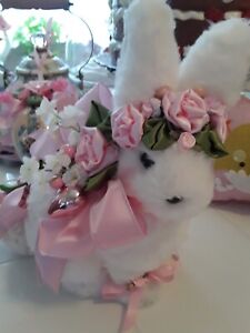 PINK ROSES SPRING HAPPY EASTER BEAUTIFUL SUPER SOFT BUNNY RABBIT