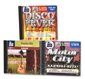 3 Singing Machine Karaoke Hits CDs - Motown, Disco, Country - CD+G