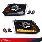 Fit For 2013-2018 Ram 1500 2500 3500 Amber Black Projector Headlights w/LED DRL (For: Ram Laramie)