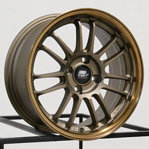 One 15x7 MST MT45 4x100 35 Matte Bronze Bronze Machined Lip Wheel Rim 73.1