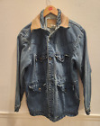 Vtg Schaefer Outfitter Men's Western Denim Jacket Leather Collar sz M  40-10