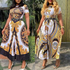 New Women Luxury Baroque Print Elegant Work Business Long Fashion Dress