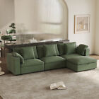 Sectional Sofa Couch with Storage Ottoman,Convertible Sofa Back Cushions 4Seater