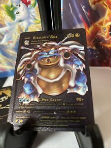Blastoise VMAX - 🔥Black🔥 Foil Pokemon Card  🔥Fan Art 🔥N/M