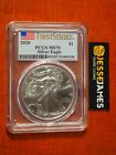 2020 $1 AMERICAN SILVER EAGLE PCGS MS70 FLAG FIRST STRIKE LABEL