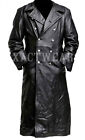 German Classic Military Officer WW2 Uniform Cosplay Genuine Leather Trench Coat