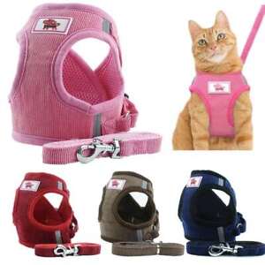 Cat Dog Pet Harness Leash Set Adjustable Control Vest Dogs Reflective XS M L XL