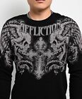 Affliction Winged Up Black Thermal Long Sleeve T-Shirt M NWT