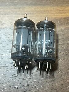 Strong Matched Pair TELEFUNKEN 12AX7/ECC83 Smooth Plates Western Germany RARE