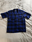 Iron Heart IHSH-325 5oz Bowling Shirt BLUE Ombre check short sleeve shirt XXL