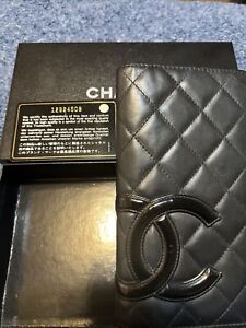 CHANEL Quilted Cambon Long Wallet Black Leather 2005-2006