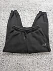 Puma Pants Men Small Black Tapered Joggers Sweatpants Lounge Athleisure Normcore