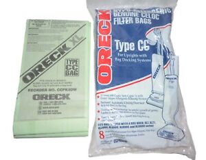Oreck Vacuum Bags Type CC Set of 8 Hypo Allergenic Celoc Filter Upright
