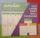 2024 LARGE PRINT BIG WALL CALENDAR ROOM To WRITE 12X11 Multicolored 4 BONUS Mos.