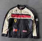 Men's Ferrari Genuine Cowhide Leather Motorcycle Racing Leather Biker Jacket