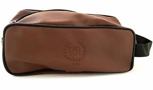 Men's Shaving Toiletry Travel Bag Case Pouch Synthetic Leather Brown Color