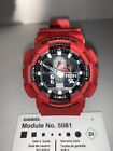 Casio G-Shock Men's Watch Red Resin with White & Red Analog-Digital GA-100B-4A