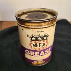 VINTAGE MFA OIL COMPANY 1 POUND LUBE ALL GREASE CAN MISSOURI FARMERS ASSOCIATION
