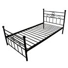 Twin Bed Frame Black Metal Platform Bed with Headboard Bedroom