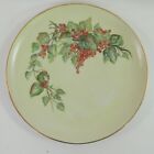 New ListingHand Painted Porcelain CRANBERRIES Dinner Plate by B Robertson Yellow Gold Rim