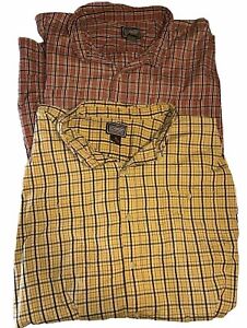 C.E. Schmidt Workwear Mens 2XL Plaid Button Up Short Sleeve Flannel Lot Of 2