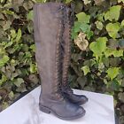 Jeffrey Campbell OVER The KNEE Leather Black Boots SIZE 11