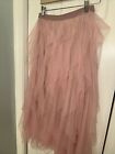 Women's Long Multi Layered Tulle Skirt- Light Pink- One Size-Rarely Worn
