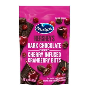 Ocean Spray HERSEY'S Dark Chocolate Cherry Dipped Cranberry Bites, 5 oz Bag