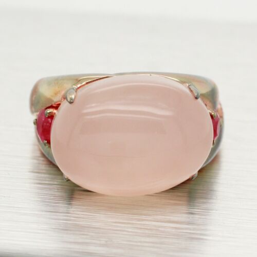 Rarities Rose Quartz & Ruby Band Ring | Rose Gold-Plated Sterling Silver