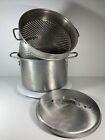 Vintage Leyse 3 piece Stock Pot, Colander, Strainer Insert and Lid with Venting
