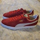 Puma Suede Classic Red Mens Low Top Classic Lifestyle Shoes Size 10.5