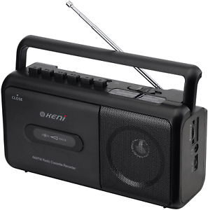 Portable Cassette Player Boombox AM/FM Radio Stereo, Casette Tape Player Recorde