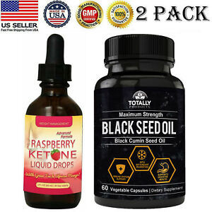 Raspberry Ketone Drop Weight Loss & Black Cumin Seed Oil Immune Support Capsules