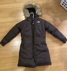 THE NORTH FACE small Womens Jacket 550 Down HyVent Brown Hooded Fur sm p