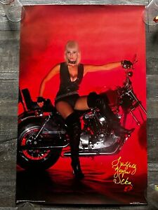 SEKA Vintage Poster Hot Girl Sexy Babe Adult Film Star Motorcycle Mancave Garage